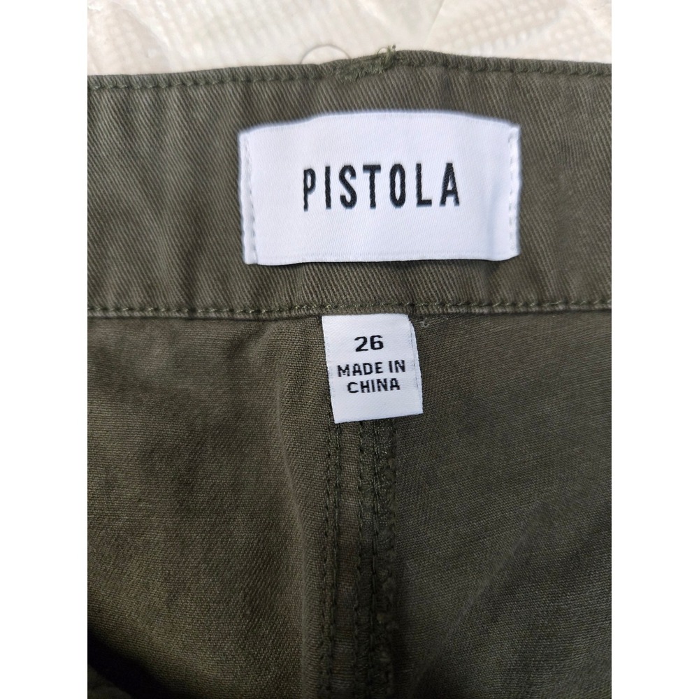 Pistola Olive Green Cotton Barrel Leg Utility Pants Size 26 Cropped Gorpcore - Picture 5 of 11